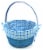 HH 10in Lined Bamboo Basket - Blue Perspective: front