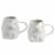 Holiday Home Two-Piece White Iridescent Gnome Mug Set Perspective: front