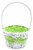 Holiday Home Easter Painted Polka Dot Lined Willow Basket - Green Perspective: front