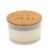 SDS for HD Designs 3 Wood Wick Candle with Logo Wood Lid Ivory Perspective: front