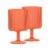 HD Designs Outdoors Poly Pro Ribbed Wine Goblet - Papaya Orange Perspective: front