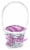 Holiday Home Easter Painted Polka Dot Lined Willow Basket - Purple Perspective: front