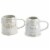Holiday Home Two-Piece White Iridescent Santa Mug Set Perspective: front