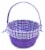 HH 10in Lined Bamboo Basket - Purple Perspective: front