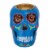 Holiday Home Day of the Dead Skull Candle Holder - Blue Perspective: front