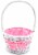 Holiday Home Easter 11” Painted Polka Dot Lined Willow Basket - Pink Perspective: front