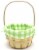 Holiday Home Easter Large Gingham Lined Basket - Green Perspective: front