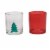 Holiday Home Christmas Tree and Red Tint Drinking Cup - Set of 2 Perspective: front