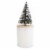Holiday Home Glass Jar Candle with Wood Lid & Tree - White Perspective: front