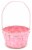 Holiday Home Easter Pearlized Bamboo Basket- Pink Perspective: front