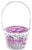 Holiday Home Easter Painted Polka Dot Lined Willow Basket - Purple Perspective: front