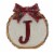 Holiday Home Tree Stump Monogram J Christmas Holiday Décor Perspective: front