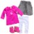 Sophia's - 18  Doll - Pink Snowflake Dress, Silver Vest, Leggings & Booties Perspective: front