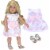 Sophia's Stripe Party Dress and Sandals for 18  Dolls, Pink/White Perspective: front