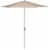 SAFAVIEH Outdoor Collection Hurst 9-Foot Easy Glide Market Umbrella Beige Perspective: front