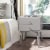 SAFAVIEH Lyla Mid-Century Retro Silver Cap Nightstand Grey / Silver Perspective: front