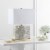 SAFAVIEH Delia Table Lamp | Creme | Perspective: front