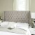 SAFAVIEH London Winged Linen Headboard Flat Nail Head Taupe Full Perspective: front