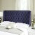 SAFAVIEH London Linen Tufted Winged Headboard Flat Nail Head Navy Full Perspective: front