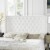 SAFAVIEH London Tufted Winged Headboard Flat Nail Head White Full Perspective: front