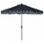 SAFAVIEH Outdoor Collection Elegant Valance 9-Foot Tilt Umbrella Navy / White Perspective: front