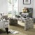 SAFAVIEH Adkin Rattan Coffee Table White Perspective: front