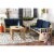 SAFAVIEH Outdoor Collection Lardner Living Set Natural/Navy Perspective: front