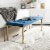SAFAVIEH Reynolds Velvet Bench Navy / Brass Perspective: front
