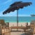 SAFAVIEH Outdoor Collection Zimmerman 9-Foot Market Umbrella Navy/White Perspective: front