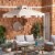 SAFAVIEH Outdoor Collection Zimmerman 9-Foot Market Umbrella Beige/White Perspective: front