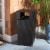 SAFAVIEH Outdoor Collection Mazeli Trash Bin Black Perspective: front
