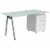 Flash Furniture 59 Glass Glass Computer Desks Frosted Top/White Finish (NANWK021) Perspective: front