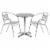 Flash Furniture Aluminum Table with 2 Slat-Back Chairs Aluminum (TLH24RD017BCHR2) Perspective: front