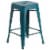 Flash Furniture 24'' High Backless Distressed Metal Indoor Counter-Height Stool Blue Perspective: front