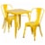 Flash Furniture CH-31330-2-30-YL-GG Metal Indoor-Outdoor Table Set With 2 Stack Chairs - Yell Perspective: front