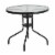 Flash Furniture 31.5 Round Glass Top Patio Dining Table in Black Perspective: front