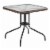 Flash Furniture 28  Square Glass Top Patio Dining Table in Black Brown Perspective: front