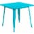 Flash Furniture ET-CT002-1-CB-GG 31.5 in. Square Crystal Teal-Blue Metal Indoor & Outdoor Tab Perspective: front