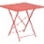 Flash Furniture 28'' Square Coral Indoor-Outdoor Steel Folding Patio Table CO1RED Perspective: front