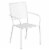 Flash Furniture Stackable Steel Square Back Patio Dining Side Chair in White Perspective: front
