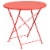Flash Furniture 30'' Round Coral Indoor-Outdoor Steel Folding Patio Table CO4RED Perspective: front