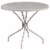Flash Furniture 35.25'' Round Light Gray Indoor-Outdoor Steel Patio Table CO7SIL Perspective: front