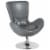 Flash Furniture Gray Leather Egg Series Reception-Lounge-Side Chair CH162430GYLEA Perspective: front