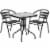 3 Piece Square Patio Bistro Set in Black Flash Furniture Perspective: front