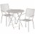 Flash Furniture 3 Piece 30 Round Steel Flower Print Patio Dining Set in Silver Perspective: front
