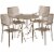 Flash Furniture 5 Piece 30  Round Steel Flower Print Patio Dining Set in Gold Perspective: front
