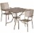 Flash Furniture 3 Piece 36  Square Steel Flower Print Patio Dining Set in Gold Perspective: front