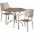 Flash Furniture 3 Piece 35  Round Steel Flower Print Patio Dining Set in Gold Perspective: front
