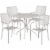 Flash Furniture 5 Piece 35  Round Steel Flower Print Patio Dining Set in Silver Perspective: front