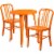 Flash Furniture CH-51080TH-2-18VRT-OR-GG 24 in. Round Orange Metal Indoor & Outdoor Table Set Perspective: front